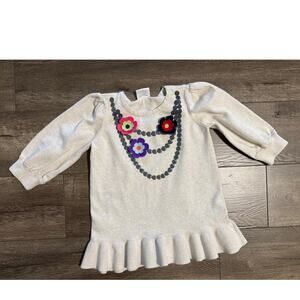 Hanna Anderson Girls Ruffle Bottom Sweater Size 140/‎ US 10